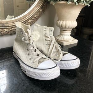 Converse white mesh style girls shoes